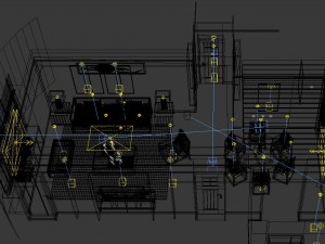 panorama japanese style living room restaurant space 01 Model 3D