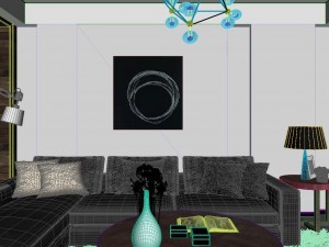panoramic contemporary style dining room kitchen space 01 Modelo 3D