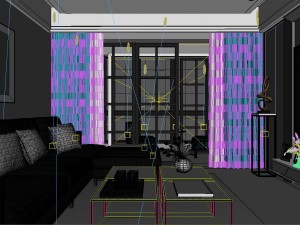 panoramic contemporary style kitchen with kitchen space 03 3D Модель
