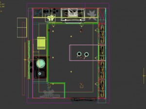 panoramic contemporary style dining room kitchen space 05 Modelo 3D