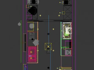 panoramic contemporary style kitchen with kitchen space 07 3D Model