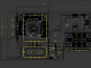 panoramic contemporary style kitchen with kitchen space 08 3D Model