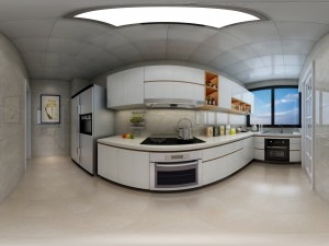 panoramic contemporary style dining room kitchen space 09 3D 模型