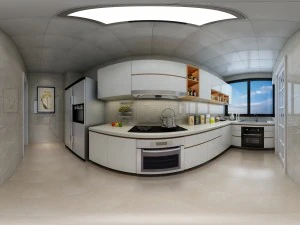 パノラマの現代的なスタイルのダイニング ルーム キッチン スペース 09 3Dモデル