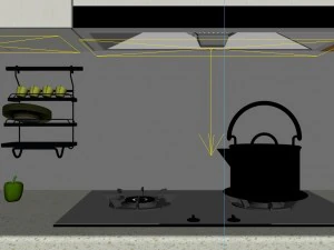 パノラマの現代的なスタイルのダイニング ルーム キッチン スペース 09 3Dモデル