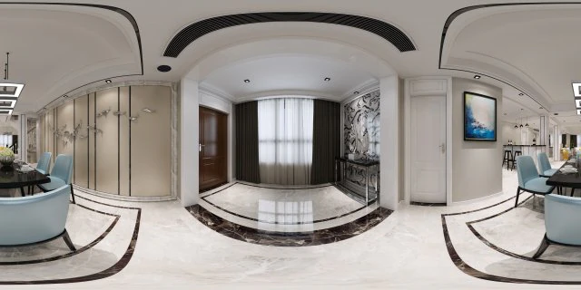 panoramic contemporary style dining room kitchen space 10 3D Model .c4d .max .obj .3ds .fbx .stl .blend 