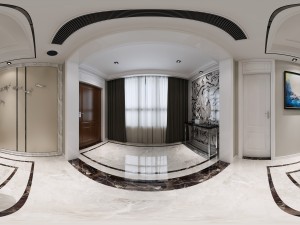 panoramic contemporary style dining room kitchen space 10 3D Model