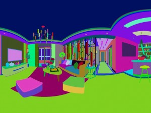panoramic modern style family living room restaurant 01 Model 3D