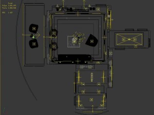 panoramic modern style family living room restaurant 02 3D Model