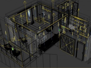 panoramic modern style family living room restaurant 02 3Dモデル