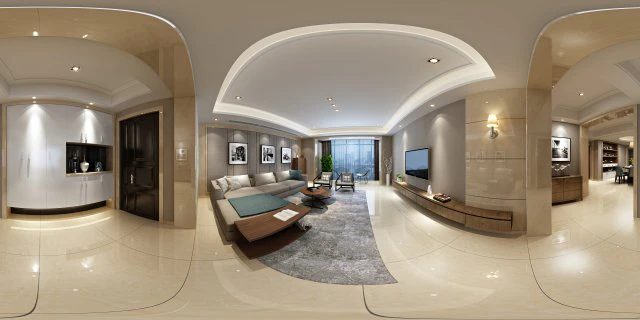 panoramic modern style family living room restaurant 03 3D Model .c4d .max .obj .3ds .fbx .stl .blend 
