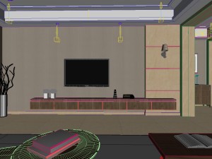 panoramic modern style family living room restaurant 03 3D Model