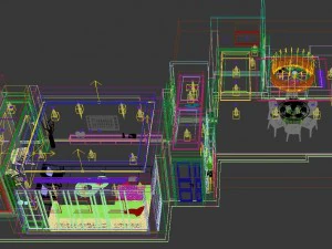 panoramic modern style family living room restaurant 03 3D Model