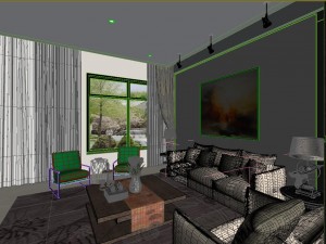 panoramic modern style family living room restaurant 05 3Dモデル
