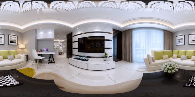 panoramic modern style family living room restaurant 07 Modelo 3D .c4d .max .obj .3ds .fbx .stl .blend 