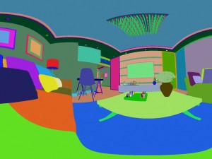 panoramic modern style family living room restaurant 07 Modelo 3D