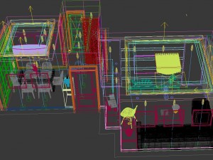 panoramic modern style family living room restaurant 07 Modelo 3D