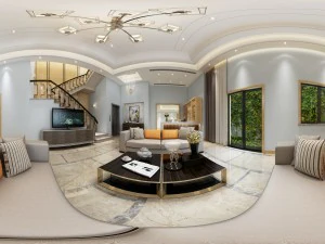 パノラマのモダンなスタイルのファミリー リビング ルーム レストラン 09 3Dモデル