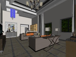 panoramic modern style family living room restaurant 09 Modelo 3D