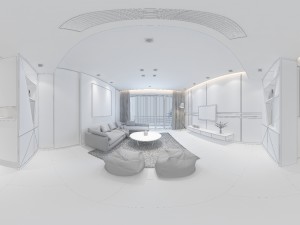 panoramic modern style family living room restaurant 10 3D Модель