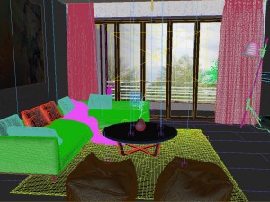 panoramic modern style family living room restaurant 10 3D Модель