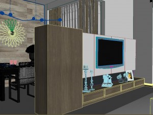 panoramic modern style family living room restaurant 11 3D Модель