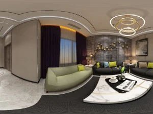 sal&oacute;n familiar panor&aacute;mico de estilo moderno restaurante 12 Modelo 3D