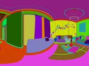 panoramic modern style family living room restaurant 12 Model 3D