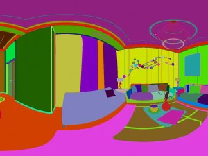 panoramic modern style family living room restaurant 12 3D Model