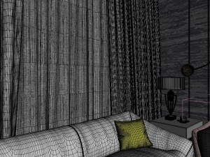 panoramic modern style family living room restaurant 12 Model 3D