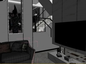 panoramic modern style family living room restaurant 12 Model 3D