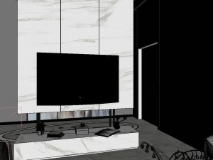 panoramic modern style family living room restaurant 12 Model 3D
