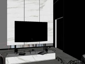 panoramic modern style family living room restaurant 12 3D Model