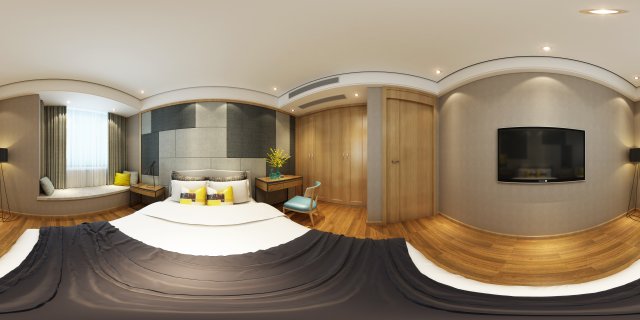 panoramic modern style family bedroom space 01 Modèle 3D .c4d .max .obj .3ds .fbx .stl .blend 
