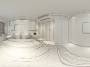 panoramic modern style family bedroom space 01 Modèle 3D