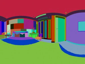 panoramic modern style family bedroom space 01 3D Model