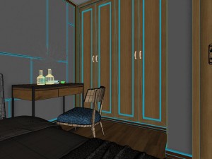panoramic modern style family bedroom space 01 Modèle 3D