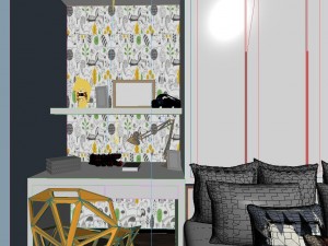 panoramic modern style family bedroom space 02 Modello 3D