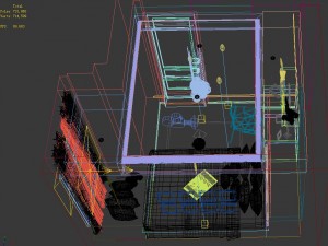 panoramic modern style family bedroom space 02 Modello 3D