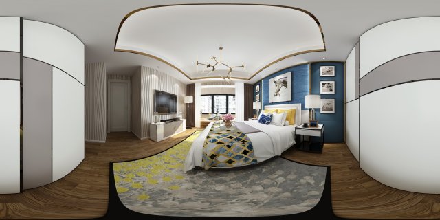 panorama modern style family bedroom space 03 3Dモデル .c4d .max .obj .3ds .fbx .stl .blend 