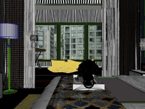 panorama modern style family bedroom space 03 3Dモデル