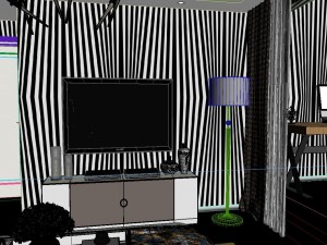 panorama modern style family bedroom space 03 3Dモデル
