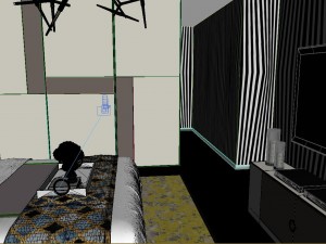 panorama modern style family bedroom space 03 3Dモデル
