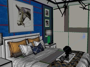 panorama modern style family bedroom space 03 3Dモデル