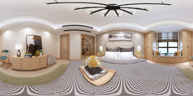 panorama modern style family bedroom space 04 3D 모델 .c4d .max .obj .3ds .fbx .stl .blend 