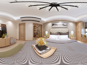 panorama modern style family bedroom space 04 3D Model