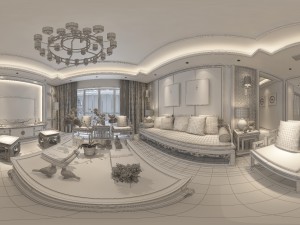 panorama modern style family bedroom space 04 3D 모델