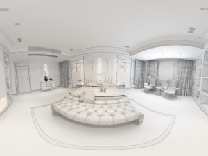 panorama modern style family bedroom space 05 3D Modell