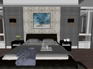 panorama modern style family bedroom space 05 3D Modell