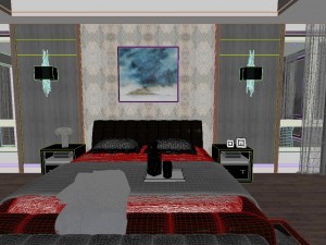 panorama modern style family bedroom space 05 3D Modell